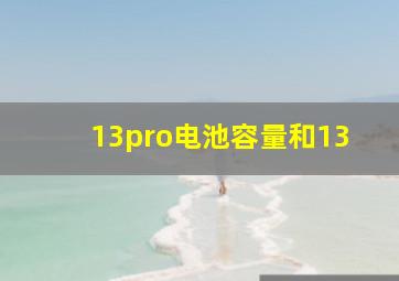 13pro电池容量和13