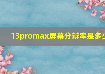 13promax屏幕分辨率是多少