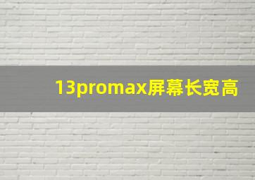 13promax屏幕长宽高