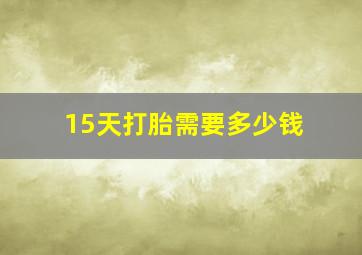 15天打胎需要多少钱