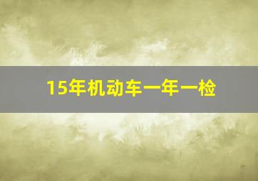 15年机动车一年一检