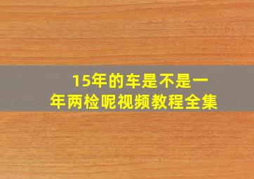 15年的车是不是一年两检呢视频教程全集