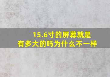 15.6寸的屏幕就是有多大的吗为什么不一样