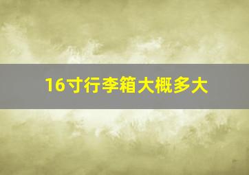 16寸行李箱大概多大