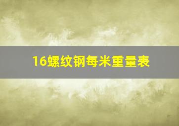 16螺纹钢每米重量表