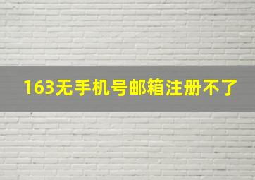 163无手机号邮箱注册不了