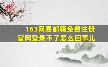 163网易邮箱免费注册官网登录不了怎么回事儿