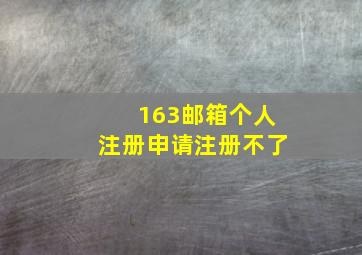 163邮箱个人注册申请注册不了