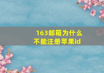 163邮箱为什么不能注册苹果id