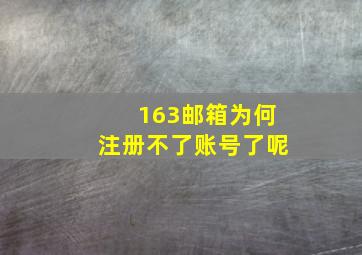 163邮箱为何注册不了账号了呢