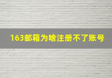 163邮箱为啥注册不了账号