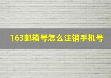 163邮箱号怎么注销手机号