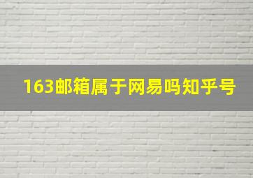 163邮箱属于网易吗知乎号