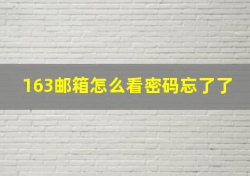 163邮箱怎么看密码忘了了