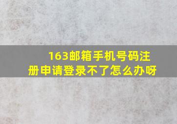 163邮箱手机号码注册申请登录不了怎么办呀