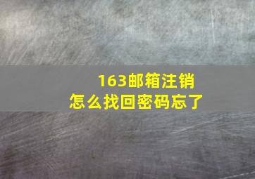 163邮箱注销怎么找回密码忘了