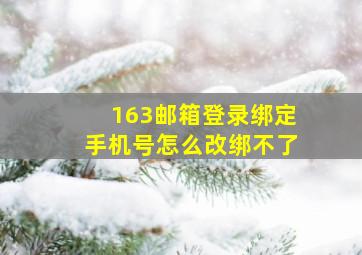 163邮箱登录绑定手机号怎么改绑不了