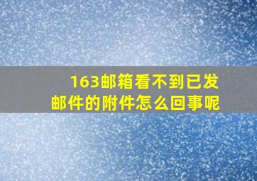 163邮箱看不到已发邮件的附件怎么回事呢