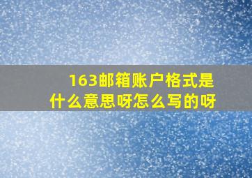 163邮箱账户格式是什么意思呀怎么写的呀