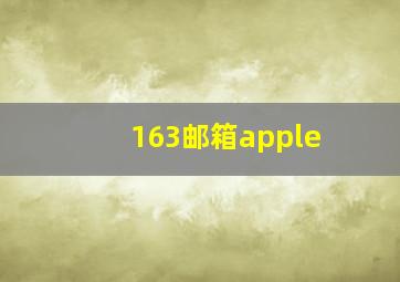 163邮箱apple