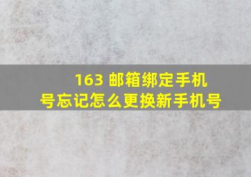 163 邮箱绑定手机号忘记怎么更换新手机号