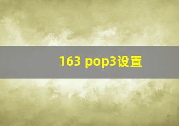 163 pop3设置