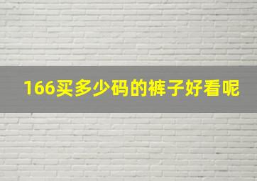 166买多少码的裤子好看呢