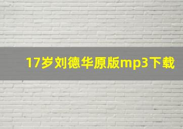 17岁刘德华原版mp3下载