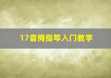 17音拇指琴入门教学