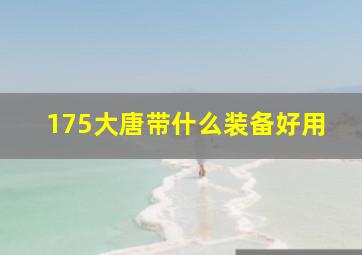 175大唐带什么装备好用