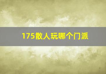 175散人玩哪个门派