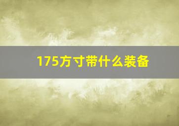 175方寸带什么装备