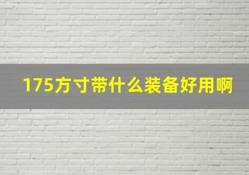 175方寸带什么装备好用啊