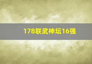 178联武神坛16强