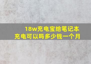 18w充电宝给笔记本充电可以吗多少钱一个月