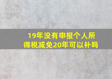 19年没有申报个人所得税减免20年可以补吗