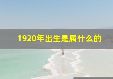 1920年出生是属什么的