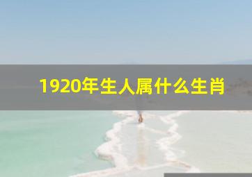 1920年生人属什么生肖