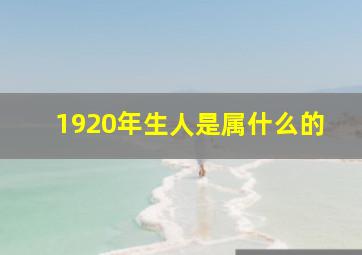 1920年生人是属什么的