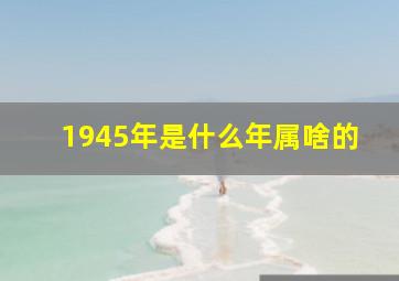 1945年是什么年属啥的