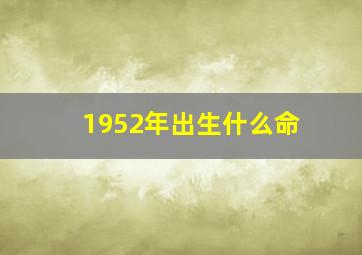 1952年出生什么命