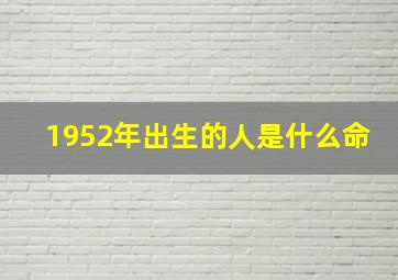 1952年出生的人是什么命