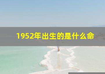 1952年出生的是什么命