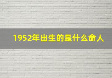 1952年出生的是什么命人