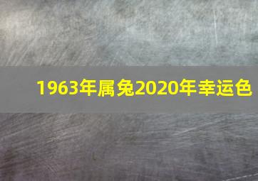 1963年属兔2020年幸运色