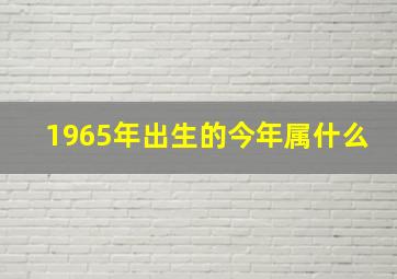 1965年出生的今年属什么