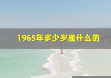 1965年多少岁属什么的