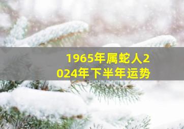 1965年属蛇人2024年下半年运势