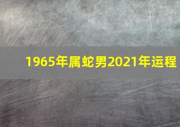 1965年属蛇男2021年运程