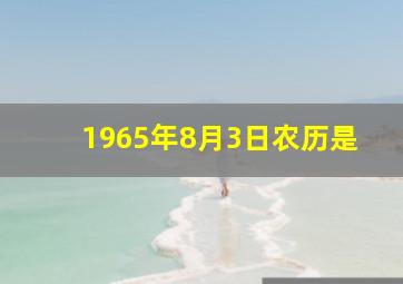 1965年8月3日农历是